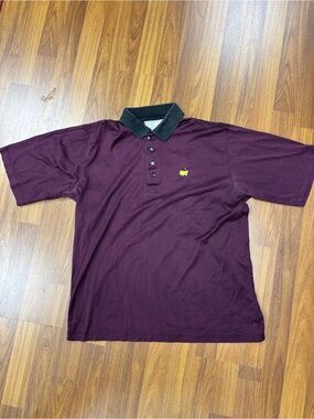 Vintage Augusta National Golf Shop Slave her Masters Golf Polo Shirt Burgundy L